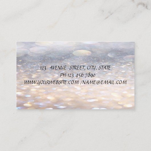 Glamoureus Elegant Bokeh, Face Silhouete Visitekaartje (Achterkant)