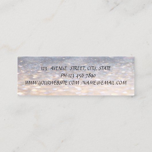 Glamoureus Elegant Bokeh Mini Visitekaartje (Achterkant)