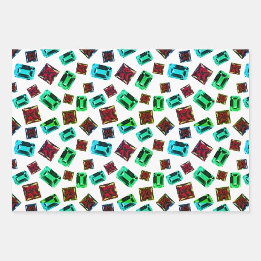 Glamoureus Elegant Emerald Green Ruby Pareltjes Pa Inpakpapier Vel (Voorkant 3)