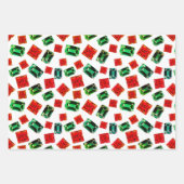 Glamoureus Elegant Emerald Green Ruby Pareltjes Pa Inpakpapier Vel (Voorkant 2)