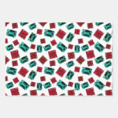 Glamoureus Elegant Emerald Green Ruby Pareltjes Pa Inpakpapier Vel (Voorkant)