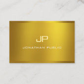 Glamoureus Elegant Monogram Gold Kijk Moderne Koel Visitekaartje (Voorkant)