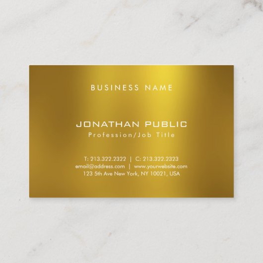 Glamoureus Elegant Monogram Gold Kijk Moderne Koel Visitekaartje (Achterkant)