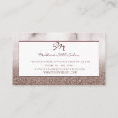 Glamoureus Elegant Paars Glittery Monogram Salon Visitekaartje (Achterkant)