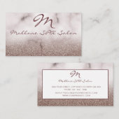 Glamoureus Elegant Paars Glittery Monogram Salon Visitekaartje (Voorkant / Achterkant)