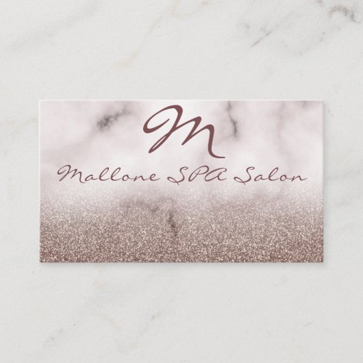 Glamoureus Elegant Paars Glittery Monogram Salon Visitekaartje (Voorkant)