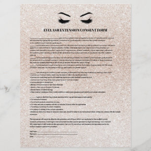 Glamoureus EYELASH EXTENSION CONSENT FORM Flyer