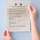 Glamoureus EYELASH EXTENSION CONSENT FORM Flyer (Hand)