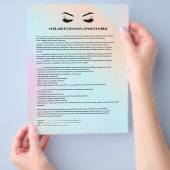 Glamoureus EYELASH EXTENSION CONSENT FORM Flyer (Hand)