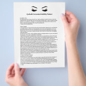 Glamoureus EYELASH EXTENSION Liability Waiver Form Flyer (Hand)