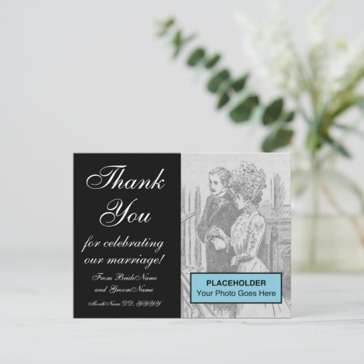 Glamoureus & Fancy "Dank u" Briefkaart (Staand voorkant)