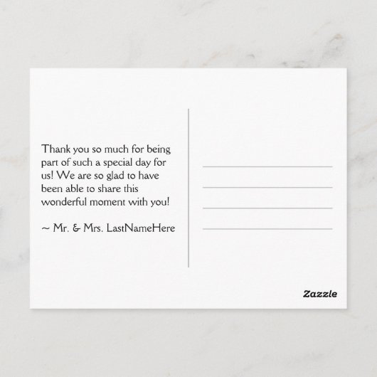 Glamoureus & Fancy "Dank u" Briefkaart (Achterkant)