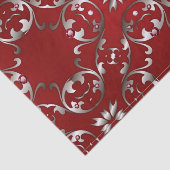 Glamoureus Fancy White Gold Scarlet Red Baroque Tissuepapier (Detail)