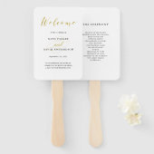 Glamoureus Faux Gold Classic Weddenschap Handwaaier (Voorkant en achterkant)