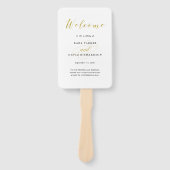 Glamoureus Faux Gold Classic Weddenschap Handwaaier (Voorkant)