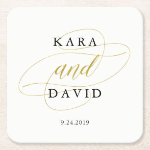 Glamoureus Faux Gold Classic Weddenschap Kartonnen Onderzetters