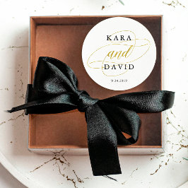 Glamoureus Faux Gold Classic Weddenschap Ronde Sticker