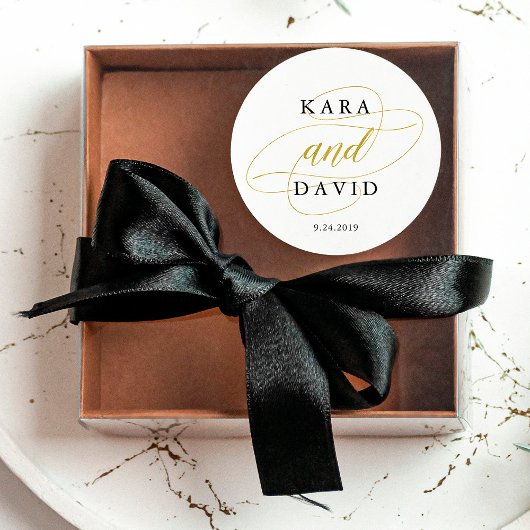 Glamoureus Faux Gold Classic Weddenschap Ronde Sticker