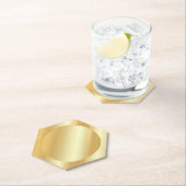 Glamoureus Faux Gold Elegant Blank Sjabloon Modern Kartonnen Onderzetters (Insitu)