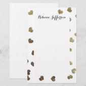 Glamoureus Faux Gold Hearts Patroon Briefpapier (Voorkant / Achterkant)