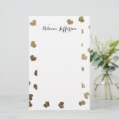 Glamoureus Faux Gold Hearts Patroon Briefpapier (Staand voorkant)