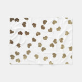 Glamoureus Faux Gold Hearts Patroon Fleece Deken (Voorkant (Horizontaal))