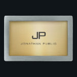 Glamoureus Faux Gold Kijk Moderne Monogrammen Gesp<br><div class="desc">Glamoureus Faux Gold Kijk Moderne Monogrammed Sjabloon.</div>