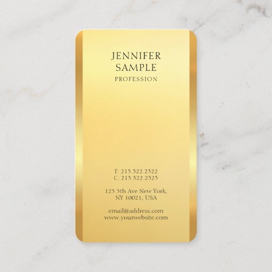 Glamoureus Faux Gold Modern Professional Elegant Visitekaartje (Achterkant)