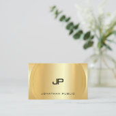 Glamoureus Faux Gold Monogrammed Sjabloon Visitekaartje (Staand voorkant)