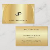 Glamoureus Faux Gold Monogrammed Sjabloon Visitekaartje (Voorkant / Achterkant)