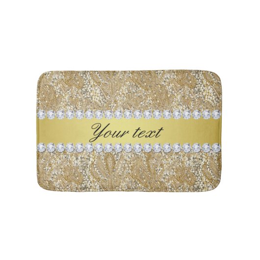 Glamoureus Faux Gold Sequins en Diamonds Badmat (Voorkant)