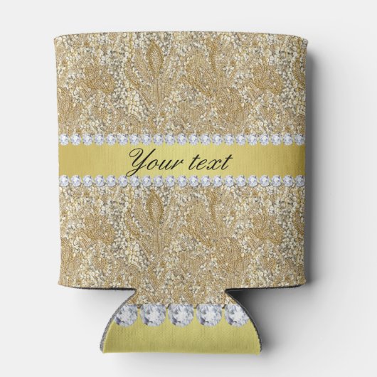 Glamoureus Faux Gold Sequins en Diamonds Blikjeskoeler (Achterkant)