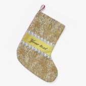 Glamoureus Faux Gold Sequins en Diamonds Kleine Kerstsok (Voorkant (Hangend))