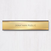 Glamoureus Faux Gold Trendy Sjabloon Moderne elega Deurbordje (Voorkant)