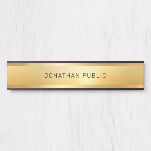 Glamoureus Faux Gold Trendy Sjabloon Moderne elega Deurbordje (Voorkant)