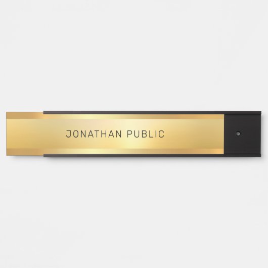 Glamoureus Faux Gold Trendy Sjabloon Moderne elega Deurbordje (Voorkant)