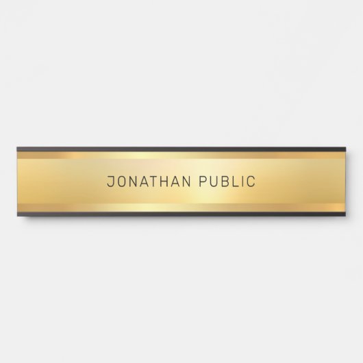 Glamoureus Faux Gold Trendy Sjabloon Moderne elega Deurbordje (Voorkant)