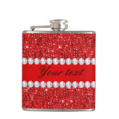 Glamoureus Faux Red Sequins en Diamonds Heupfles (Voorkant)