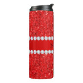 Glamoureus Faux Red Sequins en Diamonds Thermosbeker (Gedraaid links)