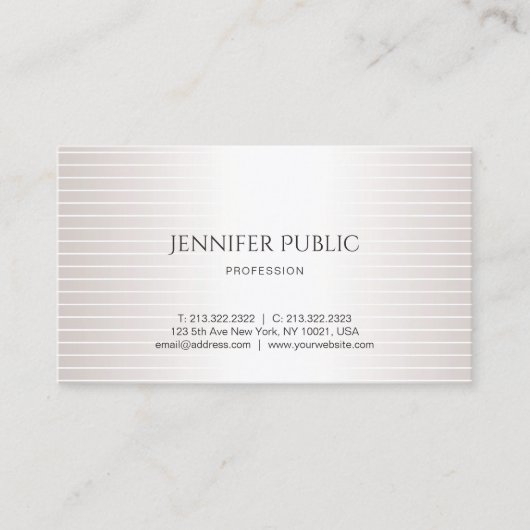 Glamoureus Faux Silver, elegant design modern Visitekaartje (Voorkant)