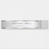 Glamoureus Faux Silver Elegant Moderne Sjabloon Deurbordje (Voorkant)