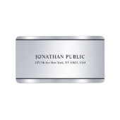 Glamoureus Faux Silver Modern Elegant Sjabloon Etiket (Voorkant)