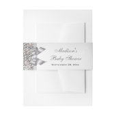 Glamoureus Faux Silver Sequins Bow Baby shower Uitnodigingen Wikkel (Voorkant Voorbeeld)