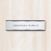 Glamoureus Faux Silver, Sjabloon op maat Deurbordje (Voorkant)