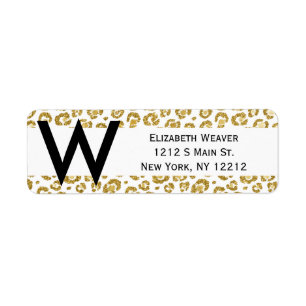 Glamoureus Faux Sparkly Gold Leopard Etiket