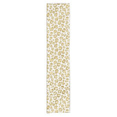 Glamoureus Faux Sparkly Gold Leopard Korte Tafelloper (Voorkant)