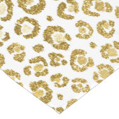 Glamoureus Faux Sparkly Gold Leopard Korte Tafelloper (Hoek)