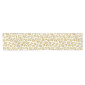 Glamoureus Faux Sparkly Gold Leopard Korte Tafelloper (Horizontaal)