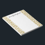 Glamoureus Faux Sparkly Gold Leopard Notitieblok<br><div class="desc">Deze glamoureuze en elegante faux-bedrukte dunne glitterspafdruk is goudkleurig voor de stijlvolle en trendy girly. Het is schattig en  afdrukken is geweldig voor veel geschenken en gelegenheden. Geniet van deze slappe en ritse dierlijke afdruk voor je volgende aankoop!</div>