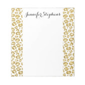 Glamoureus Faux Sparkly Gold Leopard Notitieblok (Voorkant)